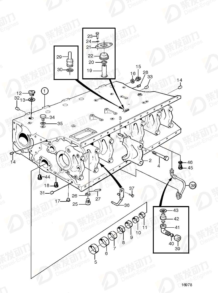 volvo penta Cylinder block 425760 Drawing
